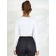 thumbnail image 5 of Allegra K Blusa Cuello Pico Color Sólido Manga Larga Corte Ajustado Top Deportivo Athleisure Yoga Pa Unique Bargains Blusa, 5 of 6