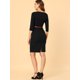 thumbnail image 5 of Allegra K Vestido De Oficina De Trabajo Ajustado Con Cinturón Y Cuello En Contraste Para Mujer Negro XL Unique Bargains Casual, 5 of 6