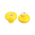 thumbnail image 4 of Cer?mica Caj?n Perillas, 4uds Redonda Forma Tiradores 32mm/1,26" Di?metro Perillas para Aparadores, Alacena, Armario, con Tornillos Tuercas, Amarillo Unique Bargains perillas para gabinetes y muebles, 4 of 6