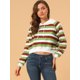 thumbnail image 4 of Allegra K Sudadera Con Capucha Casual A Rayas De Manga Larga Con Capucha Para Mujer Raya verde S Unique Bargains abrigo, 4 of 6