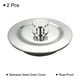 thumbnail image 3 of 1.6" ID Fregadero Drenaje Cubierta, 2 Paquetes Acero Sello Sello Tap?n Agua Tap?n con Mango para Cocina Ba?o Ba?era, Plateado Tono Negro Unique Bargains coladores de fregadero, 3 of 5