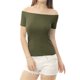 thumbnail image 4 of Disfraz De Día de San Patricio Para Mujer De Manga Corta Con Hombros Descubiertos Y Top Corto Sólido Unique Bargains Blusa, 4 of 6