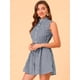 thumbnail image 3 of Allegra K Vestido Camisero Sin Mangas Con Botones Y Cinturón Con Cuello De Volantes A Cuadros Para M Unique Bargains Casual, 3 of 6