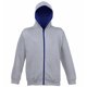 thumbnail image 1 of Awdis - Sudadera con capucha y cremallera Modelo Varsity unisex niños niñas (Gris/Azul Marino) Awdis UTRW193_heathergreyfrenchnavy, 1 of 1