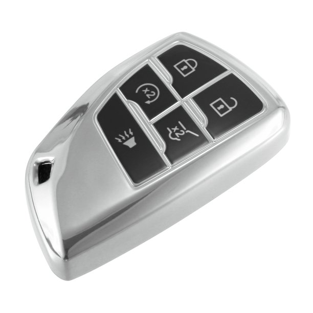 TPU coche remoto llavero cubierta del caso Shell Fit para Chevrolet Suburban Tahoe Corvette - Paquete de 1 tono plateado Unique Bargains Autoparte