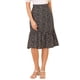 thumbnail image 1 of Falda Midi Fluida Con Cintura Elástica Y Volantes Con Estampado Floral Para Mujer Negro L Unique Bargains Falda, 1 of 6
