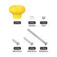 thumbnail image 3 of Cer?mica Caj?n Perillas, 4uds Redonda Forma Tiradores 32mm/1,26" Di?metro Perillas para Aparadores, Alacena, Armario, con Tornillos Tuercas, Amarillo Unique Bargains perillas para gabinetes y muebles, 3 of 6