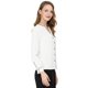 thumbnail image 4 of Allegra K Blusa Top Elegante Cuello En V Recorte De Contraste Mangas Largas De Botón Para Mujeres Blanquecino S Unique Bargains Blusa, 4 of 6