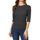thumbnail image 1 of Disfraz de Día de San Patricio para mujer Mangas en el codo Top Cuello redondo Camiseta ajustada Camiseta estampada informal Puntos pequeños negros S Unique Bargains Camiseta, 1 of 6