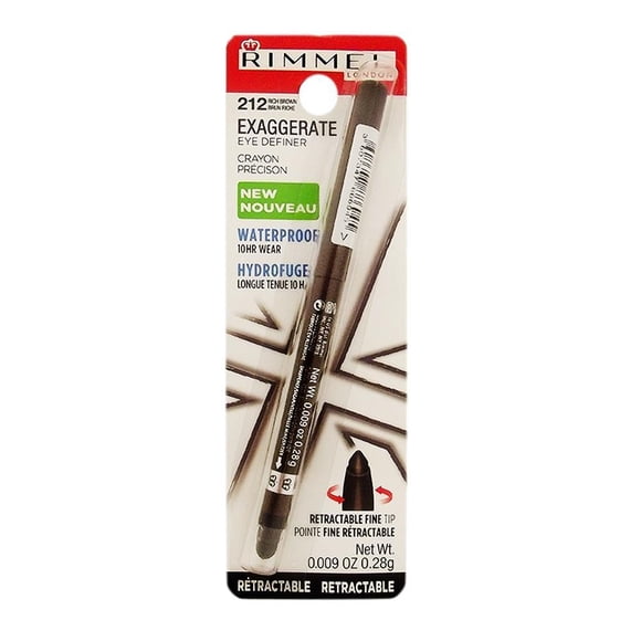 Delineador de ojos Rimmel London exaggerate 212 rich brown retráctil 0.28 g