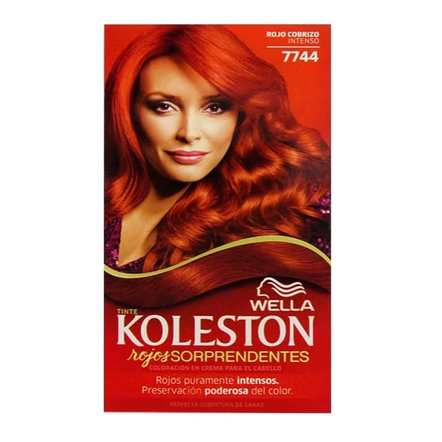 Tinte para cabello Koleston rojos sorprendentes 7744 rojo cobrizo intenso