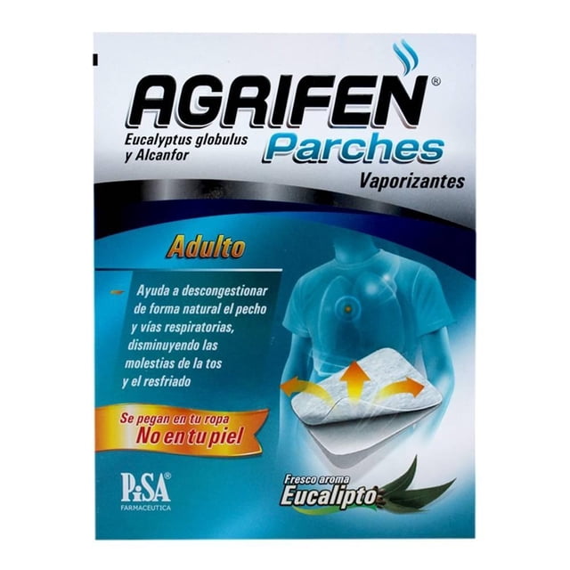 DESCOSNGESTI Agrifen Adulto parches vaporizante aroma eucalipto 5 pzas