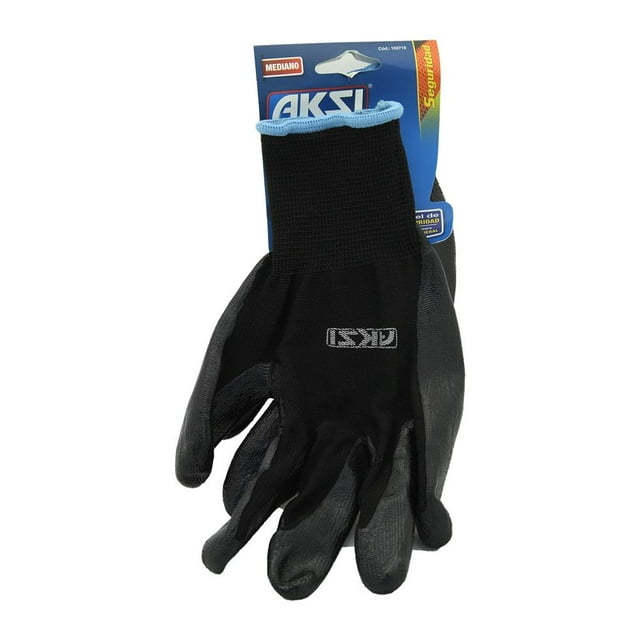 Guantes Elásticos Aksi Recubiertos con Nitrilo Tamaño Mediano