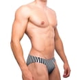thumbnail image 1 of Bikini para Hombre Rayado Blanco y Negro Grande Joe Snyder BIKINI 01, 1 of 1