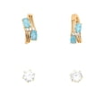 thumbnail image 1 of Juego de aretes de latón baño de oro 14 k 2 pares, 1 of 1