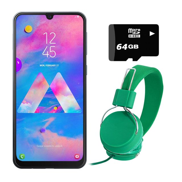 Smartphone Samsung Galaxy M30 64GB - mas Diadema y Micro SD 64GB - Negro - Desbloqueado