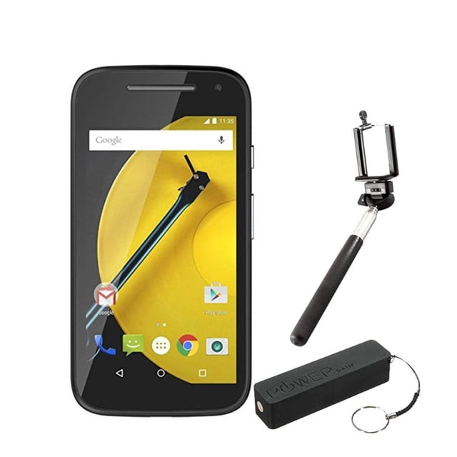 Celular MOTOROLA Moto E2 4.5 NEGRO 8GB Desbloqueado - Power bank y Selfie Stick