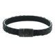 thumbnail image 1 of Pulsera trenzada negra piel Pink Revolver Acero Inoxidable Con Piel, 1 of 1